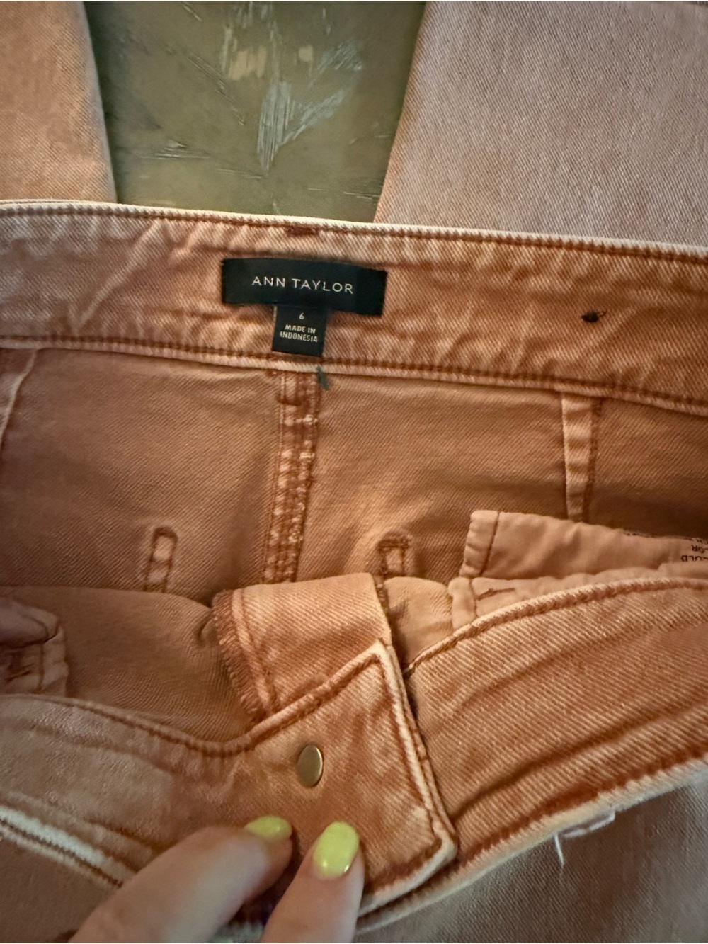 Ann Taylor Wide-Leg Jeans in Dusty Coral - Picture 3 of 5
